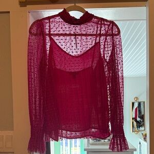 Express Sheer Fuchsia Blouse NEW with tags